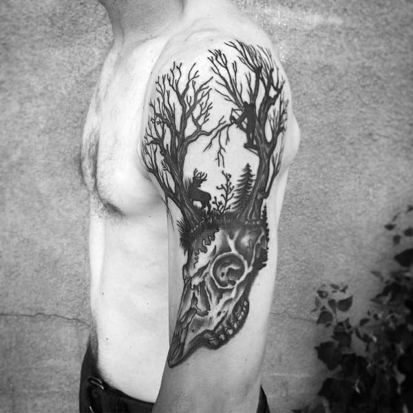 Arm Male Bowhunting Tattoos