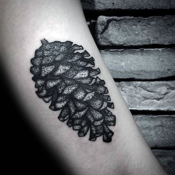 simple pine cone tattoo