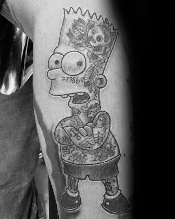 Arm Mens Bart Simpson Tattoo Ideas