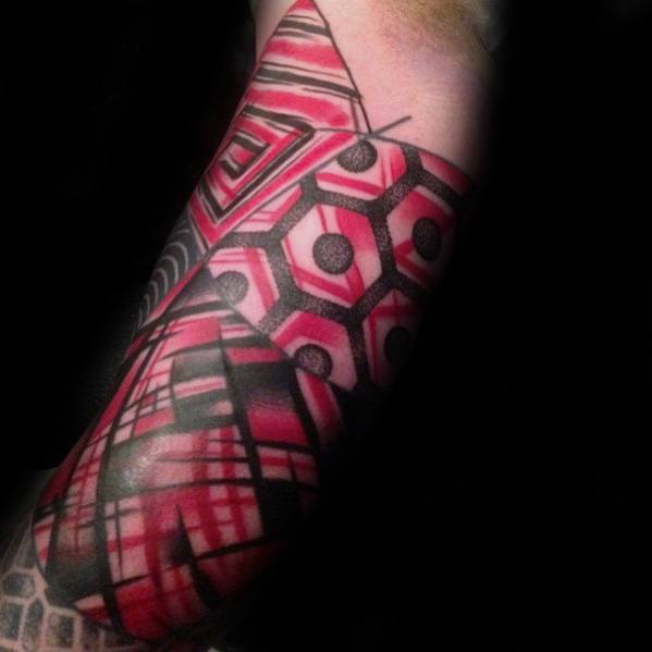 Arm Mens Cool Red And Black Tattoo Ideas