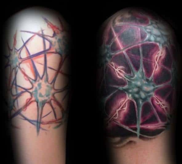 Arm Mens Neuron Tattoo Design Ideas