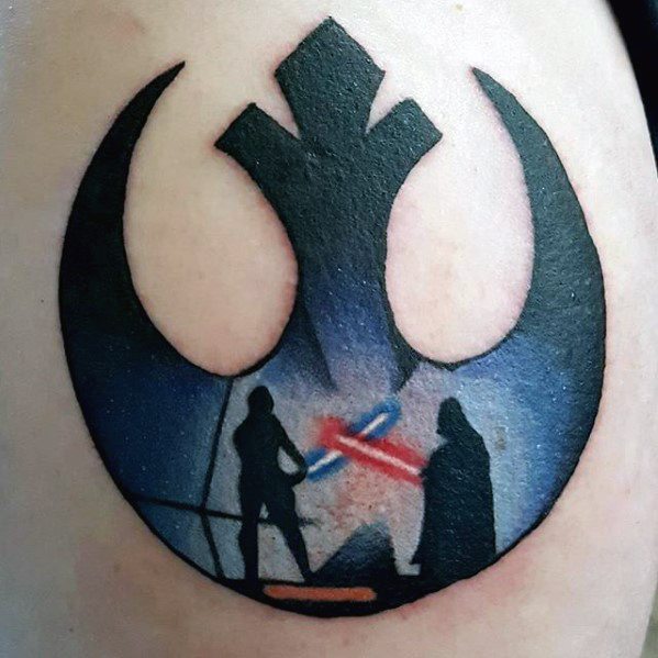 Arm Mens Rebel Alliance Tattoo Ideas