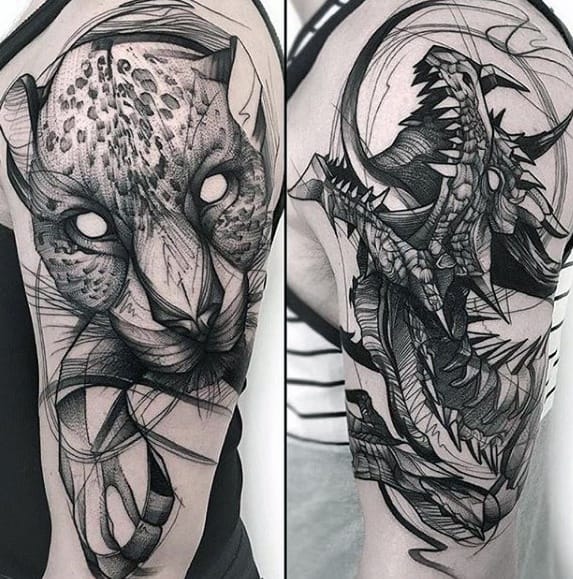 Arm Mens Sketch Tattoo Design Ideas