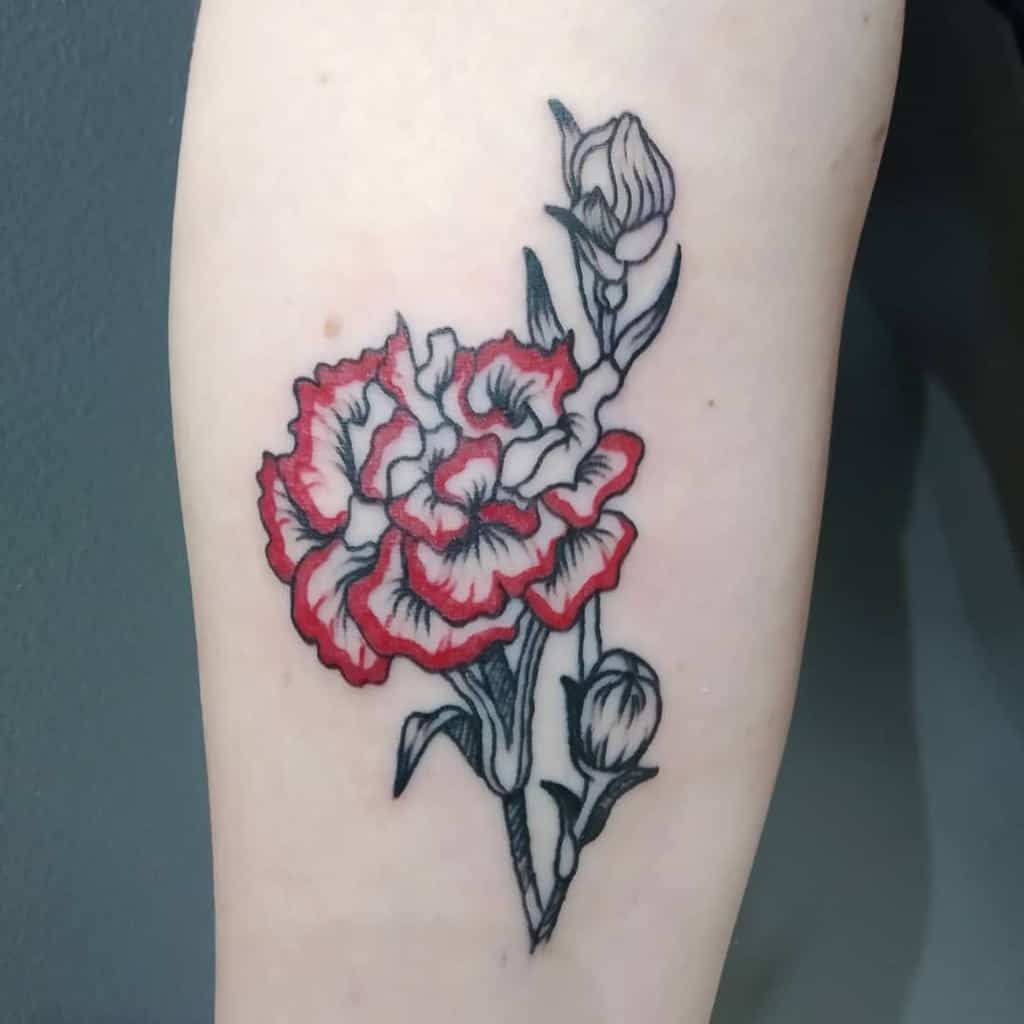 Shoreline Tattoo  Neo traditional Carnation flower done today for my mum  Dates available in September Message me to book in  Facebook