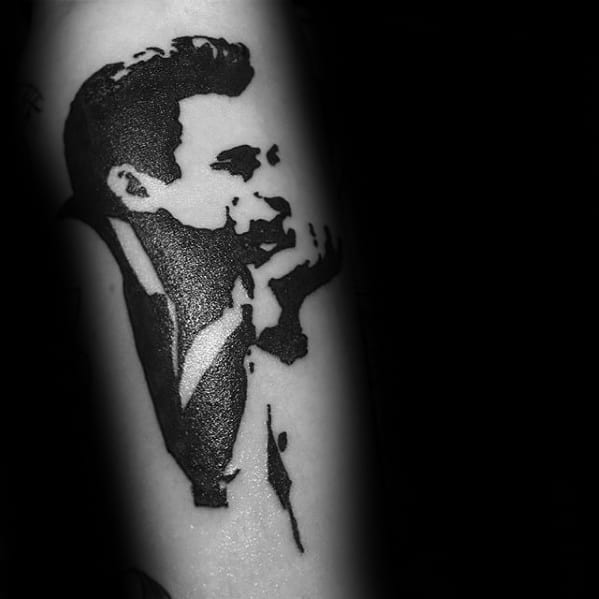Arm Negative Space Johnny Cash Tattoo Ideas On Guys