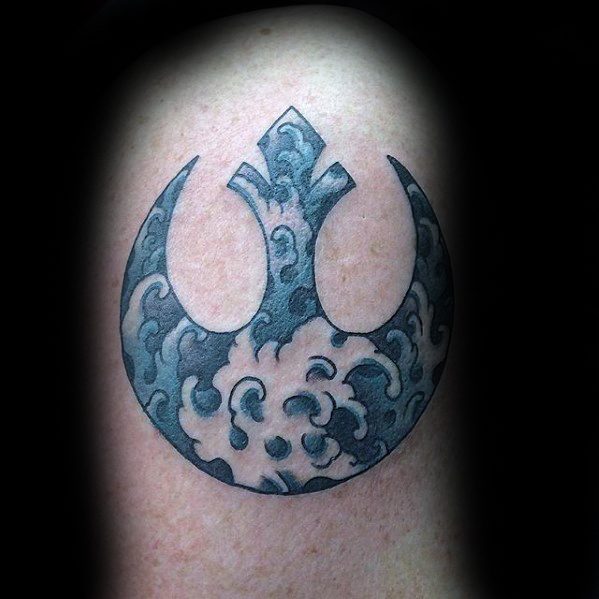 Arm Ocean Waves Rebel Alliance Mens Tattoo Designs