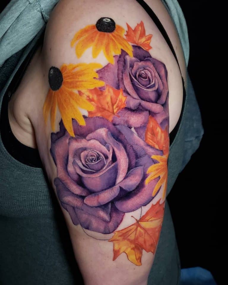 Top 81 Best Purple Rose Tattoo Ideas - [2021 Inspiration Guide]