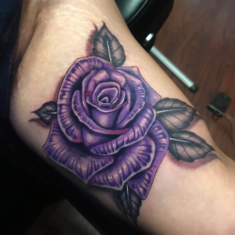 Top 81 Best Purple Rose Tattoo Ideas - [2021 Inspiration Guide]