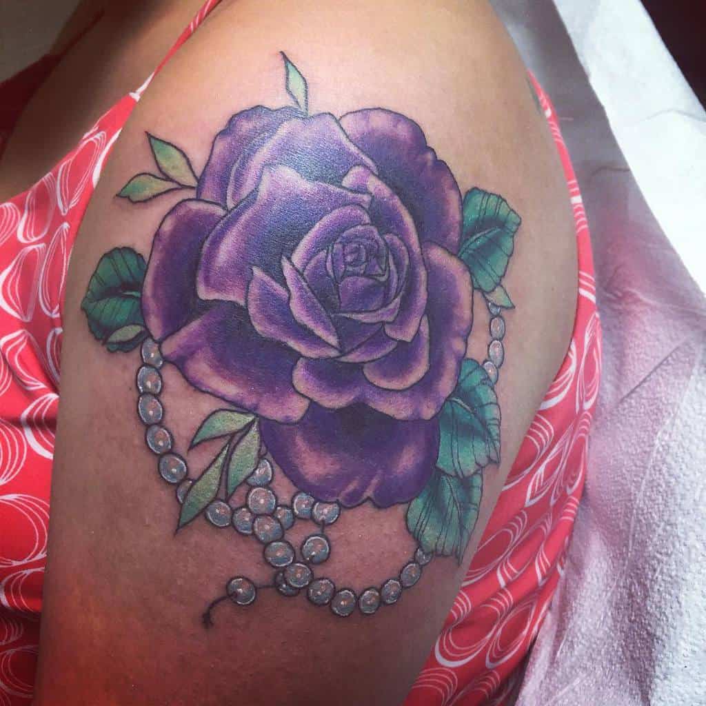 arm purple rose tattoos meaghan.rhea