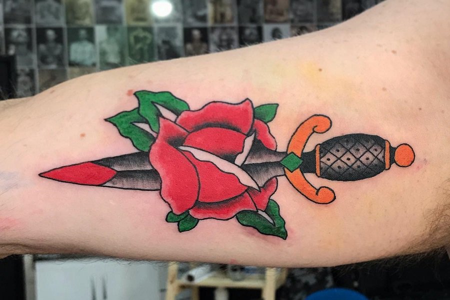 Top 69 Best Rose and Dagger Tattoo Ideas – [2022 Inspiration Guide]