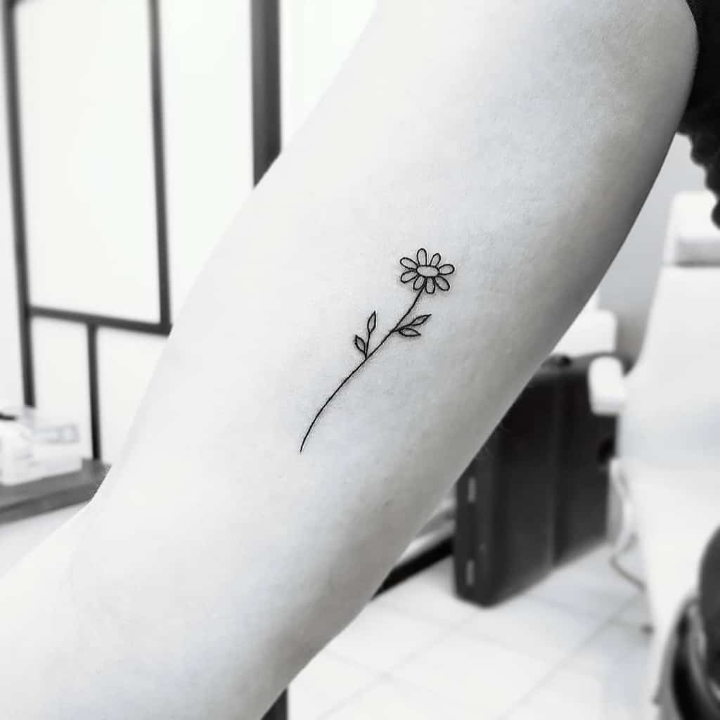 arm simple flower tattoos tattoosbyina