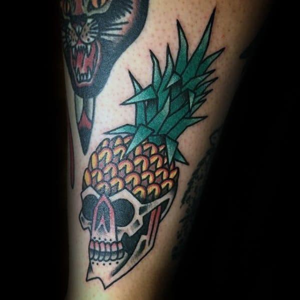 Premium Vector  Tropical pineapple skull