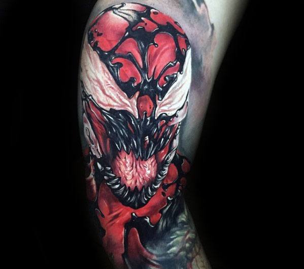 Arm Sleeve Mens Tattoo With Carnage Design