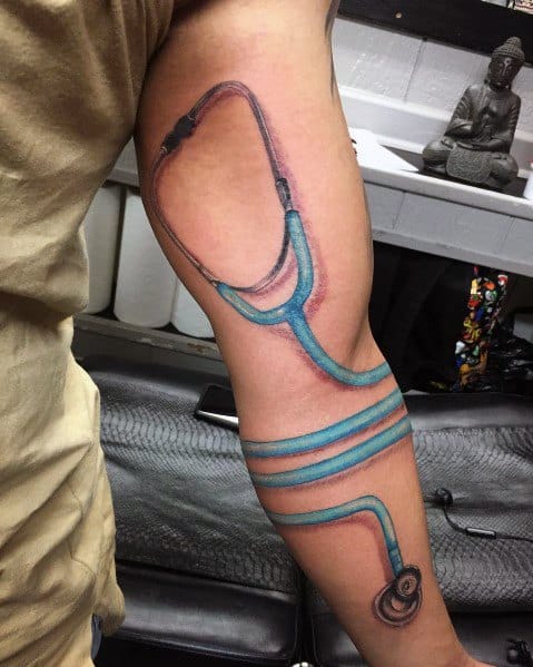 Arm Stethoscope Tattoos For Men