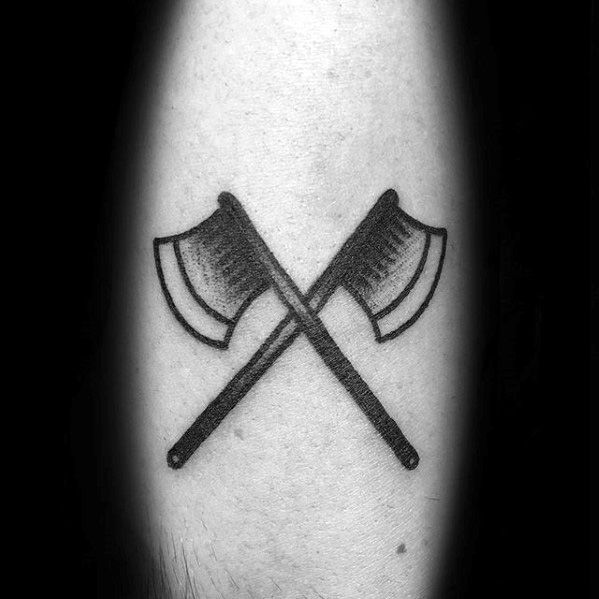 Crossed axes by Freaks And Geeks Tattoo  Tattoogridnet