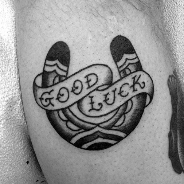 Arm Traditional Horseshoe Mens Good Luck Tattoo Designs