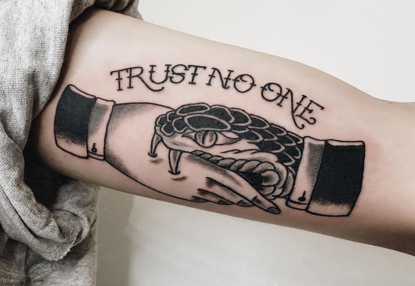 arm trust no one tattoos mic.ink