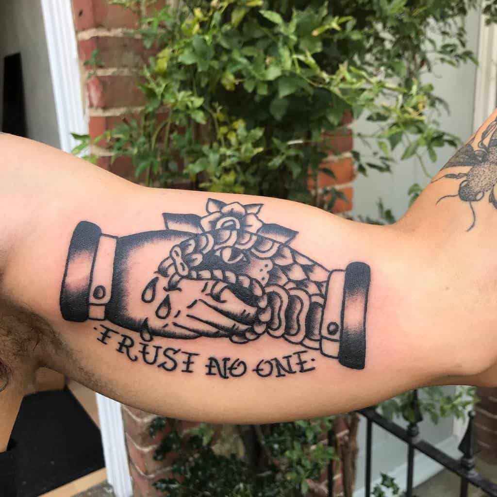 arm trust no one tattoos sebforesttattoo
