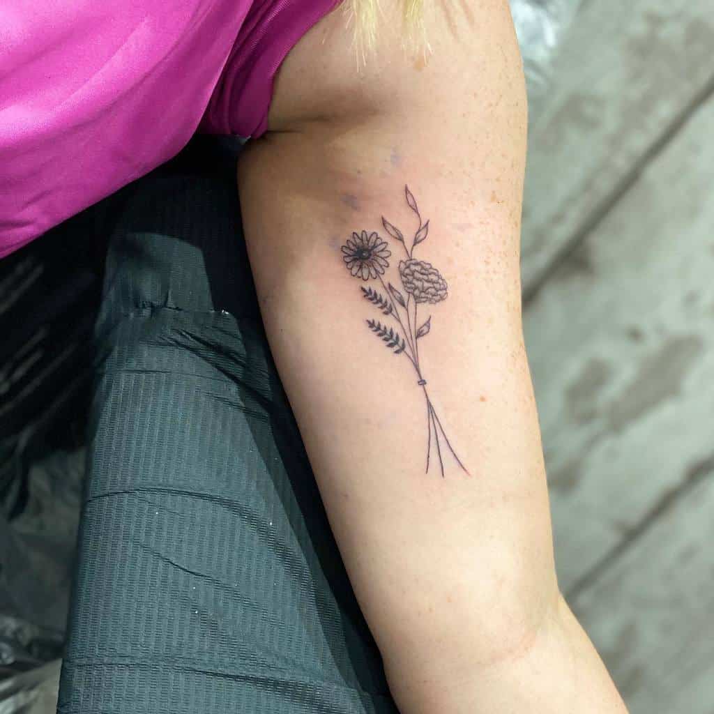 Tattoo tagged with: flower, small, flower bouquet, watercolor, tiny,  elenafedchenko, ifttt, little, nature, inner forearm, medium size,  illustrative | inked-app.com