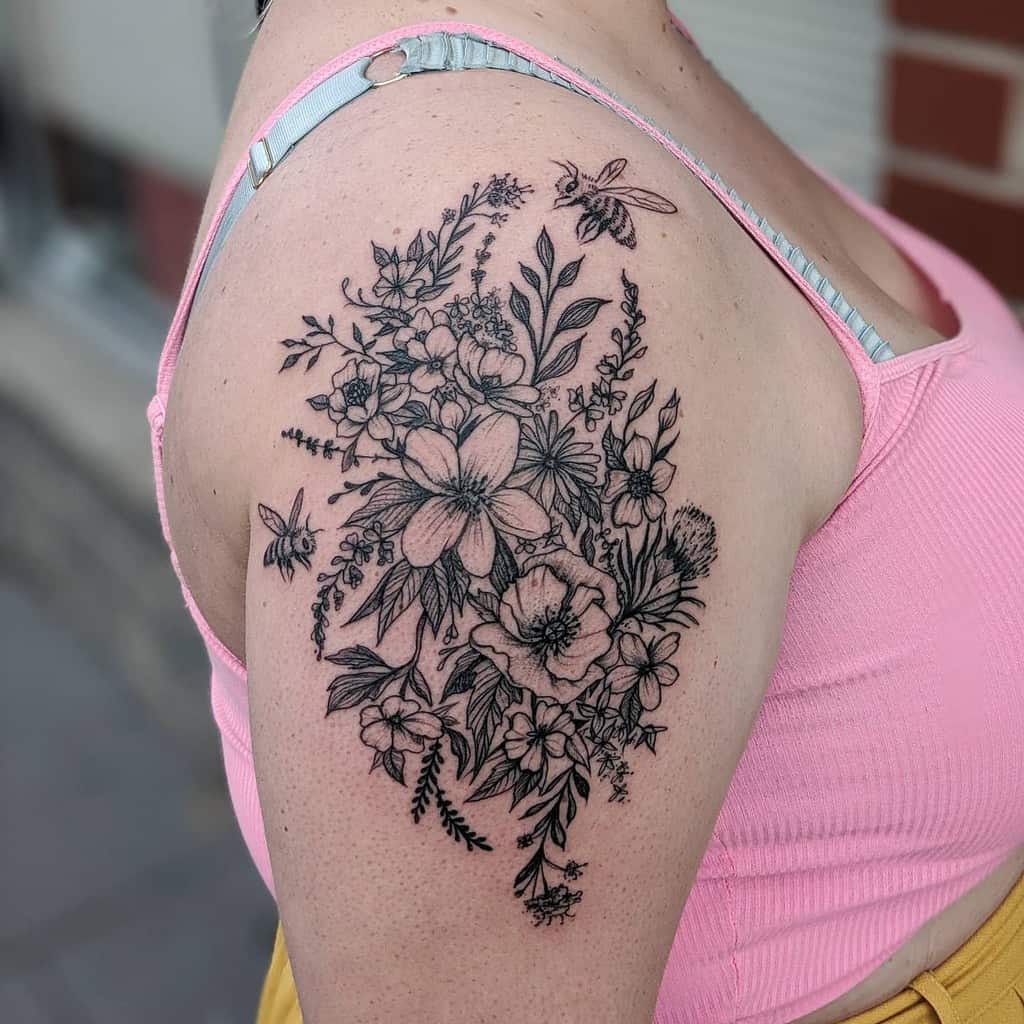 arm wildflower tattoos anastasia.tattooer