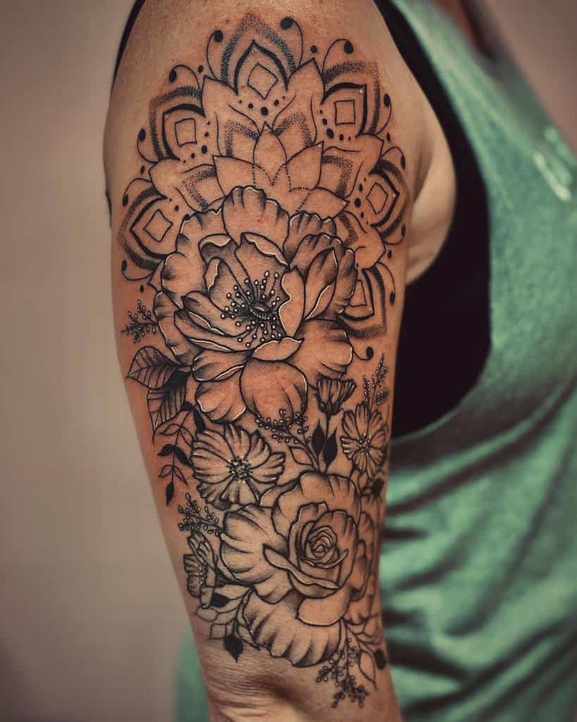 arm wildflower tattoos tattoosbyamandabv