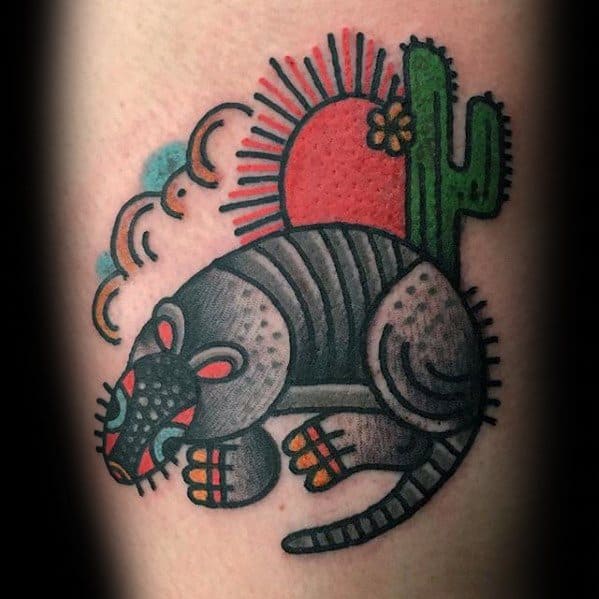 Armadillo Tattoo by Tristan Bradshaw  Squirrel tattoo Western tattoos Traditional  tattoo inspiration