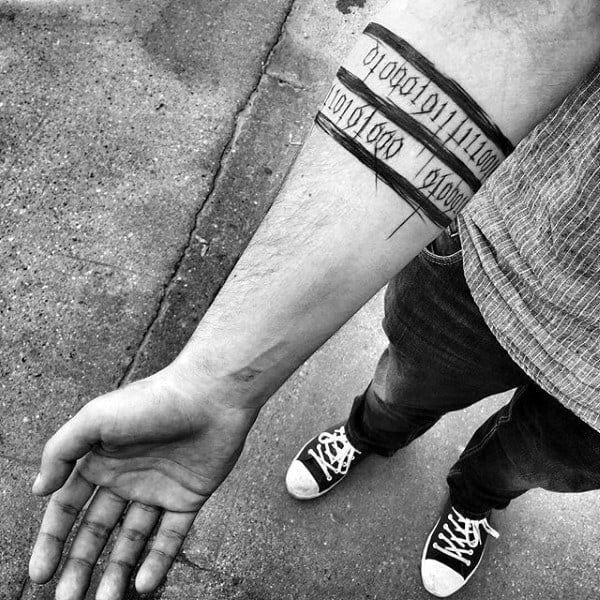 30 Binary Tattoo Designs For Men - Coded Ink Ideas