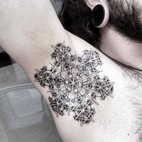 Armpit Male Snowflake Tattoos