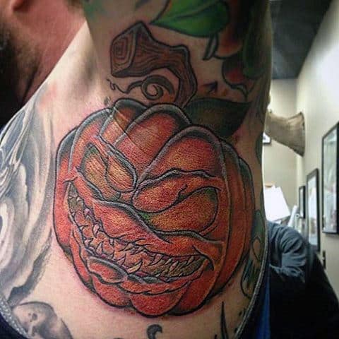 Armpit Pumpkin Tattoos For Men