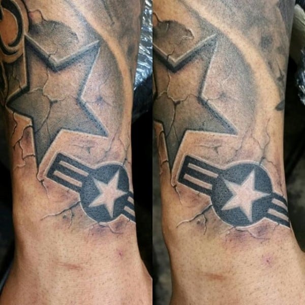 Army Star Stone Guys Tattoo On Wrist