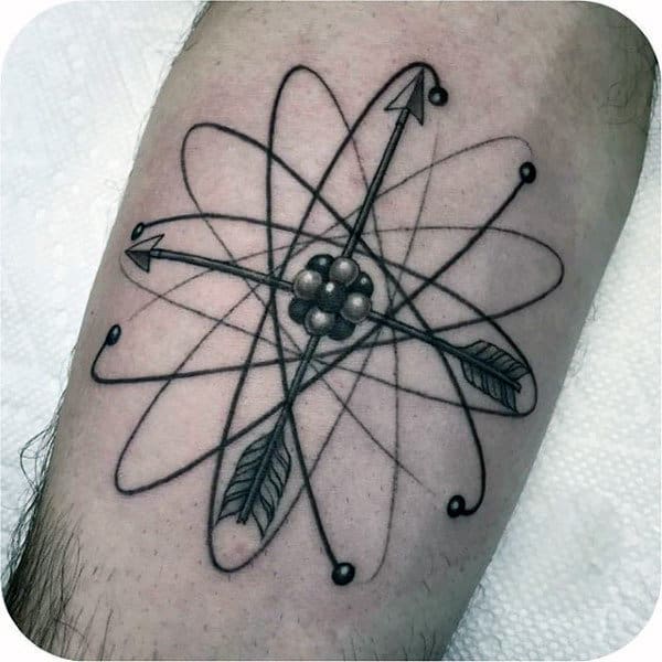 40 Atom Tattoo Designs For Men - Chemical Element Ink Ideas Chemistry Tattoos Ideas