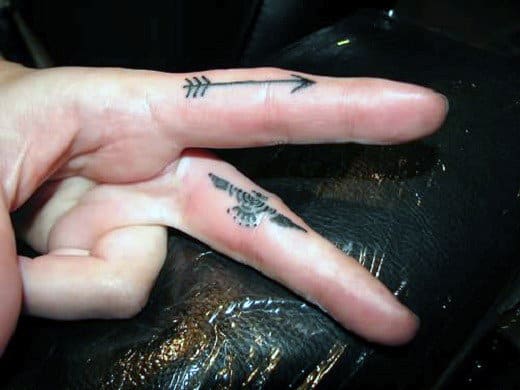 Simple side finger tattoos for men