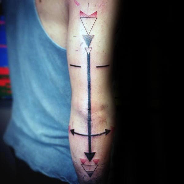 Arrow Minimalist Mens Back Of Arm Tattoo Ideas