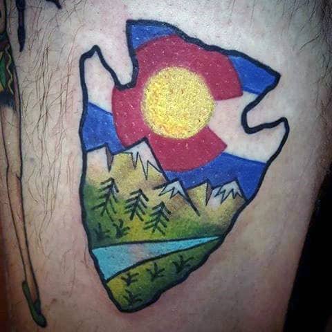 Arrowhead Colorado Flag Mens Small Tattoo Ideas