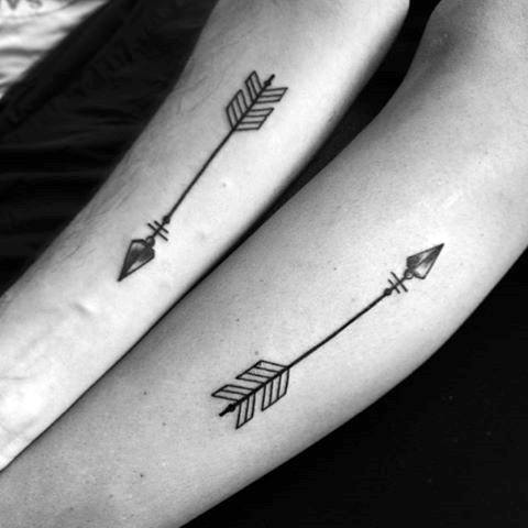 Arrows Out Line Tattoos For Guys
