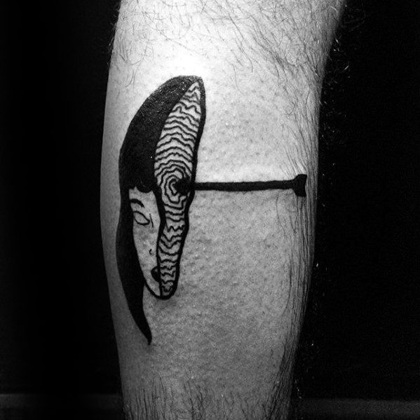 Artistic Arrow Head Simple Mens Leg Tattoo
