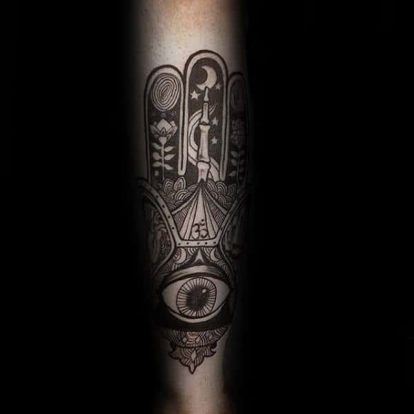 Artistic Guys Hamsa Forearm Sleeve Tattoos