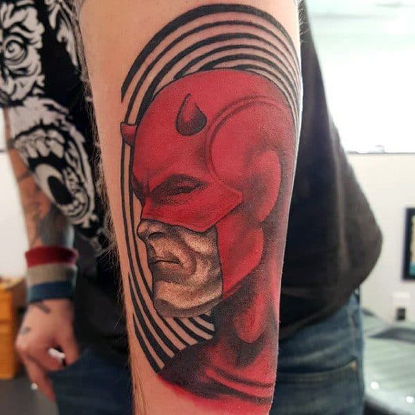 Artistic Male Daredevil Tattoo Ideas