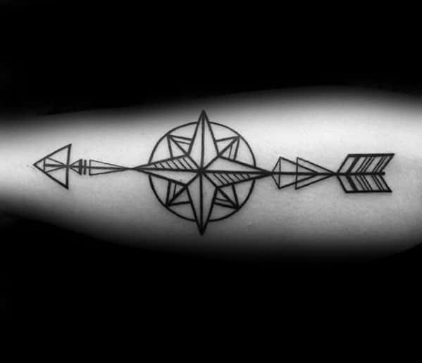 Artistic Male Geometric Arrow Tattoo Ideas