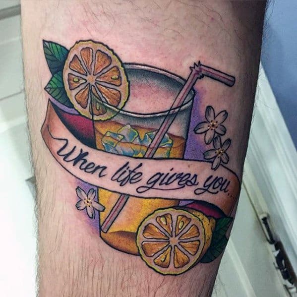 Artistic Male Lemon Tattoo Ideas