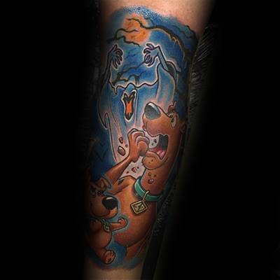 Pin by Tattoo Charlies Louisville  on Tattoos By Darin  Cartoon tattoos Scooby  doo tattoo Tattoo cover sleeve