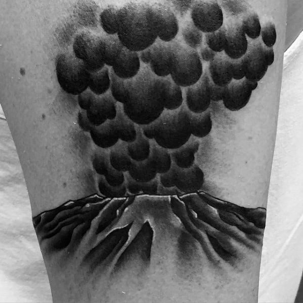 Artistic Male Smoking Volcano Tattoo Ideas On Eg