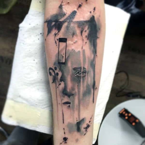 Artistic Musical Tattoo On Arms For Men