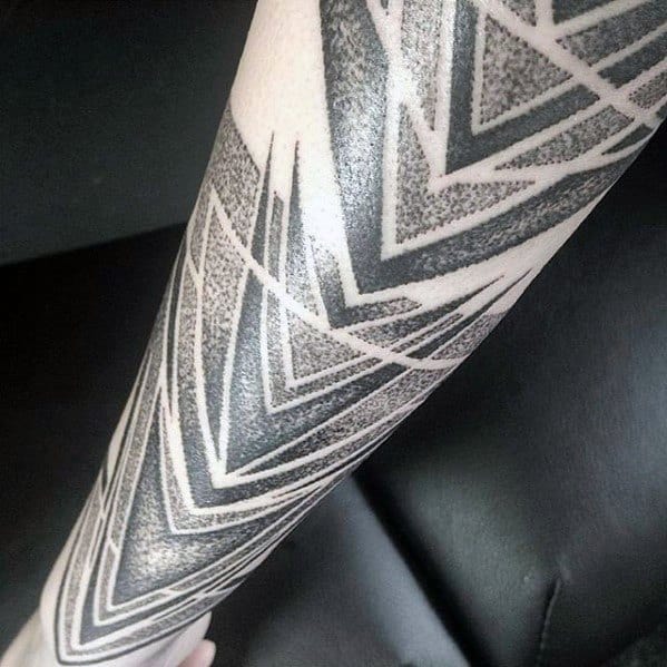 Artistic Triangles Male Geometric Forearm Tattoo Ideas