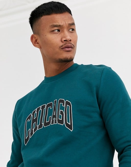 asos design sweatshirt with city print