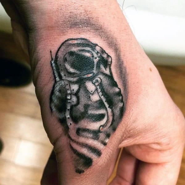 Astronaut Male Thumb Tattoo Ideas