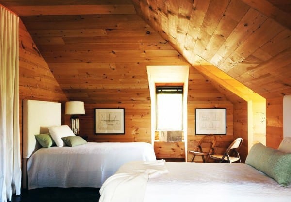 midcentury modern attic bedroom
