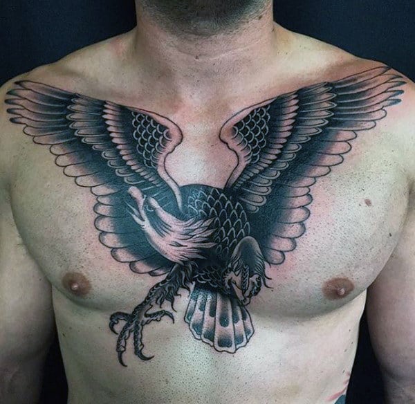 Attractive Bald Eagle Tattoo Male Chest
