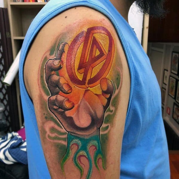 Awesome 3d Linkin Park Tattoos For Men On Arm