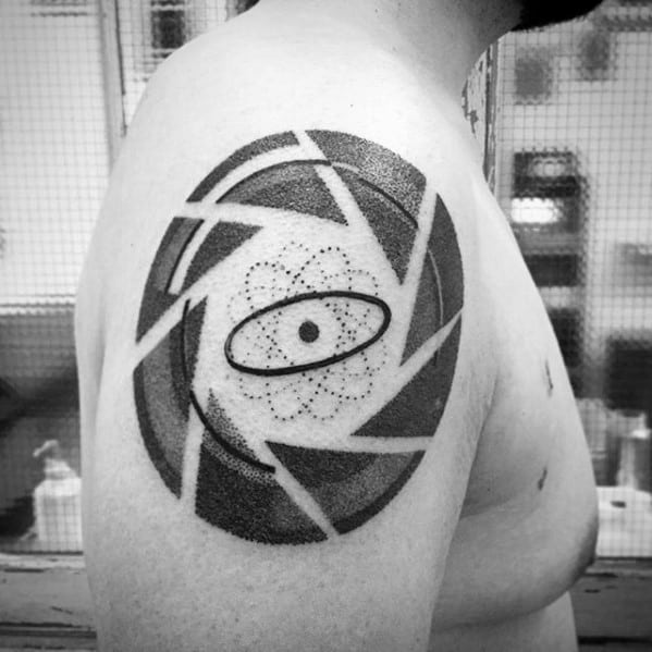 Awesome Atom Mens Arm Tattoos